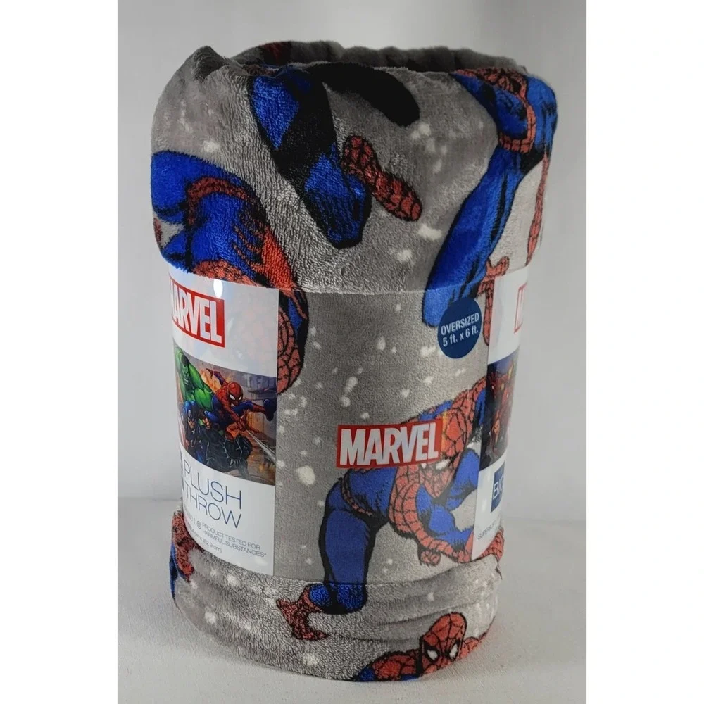 MARVEL'S The Spider-Man The‎ Big One Gray Oversized Fleece Throw - 5' x 6' New